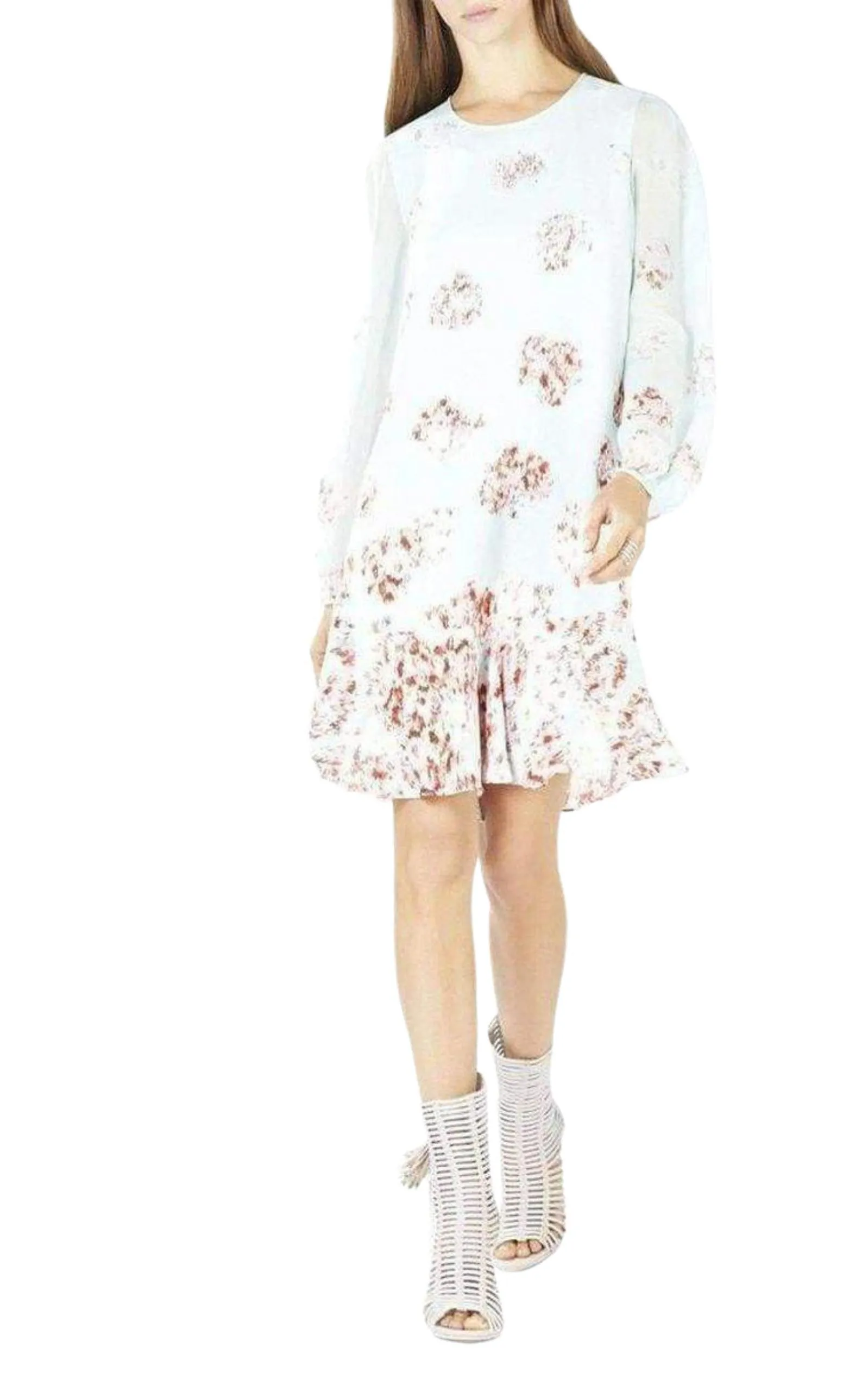 Bailee Long Sleeve Flounce Hem Dress