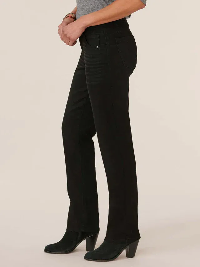 Black Denim Straight Leg Jeans