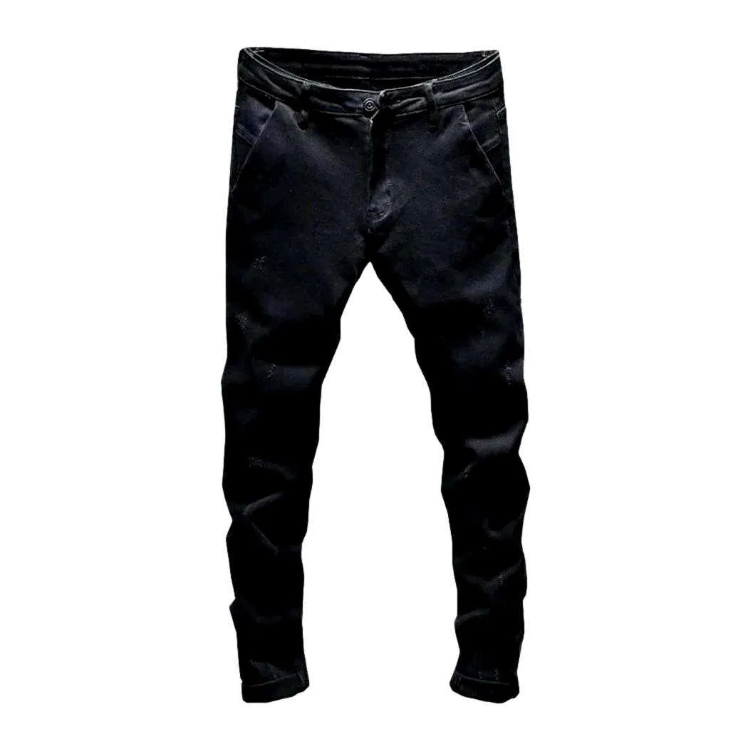 Black skinny stretchy men jeans