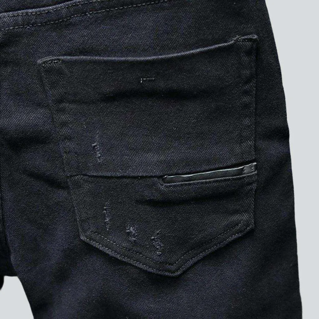 Black skinny stretchy men jeans