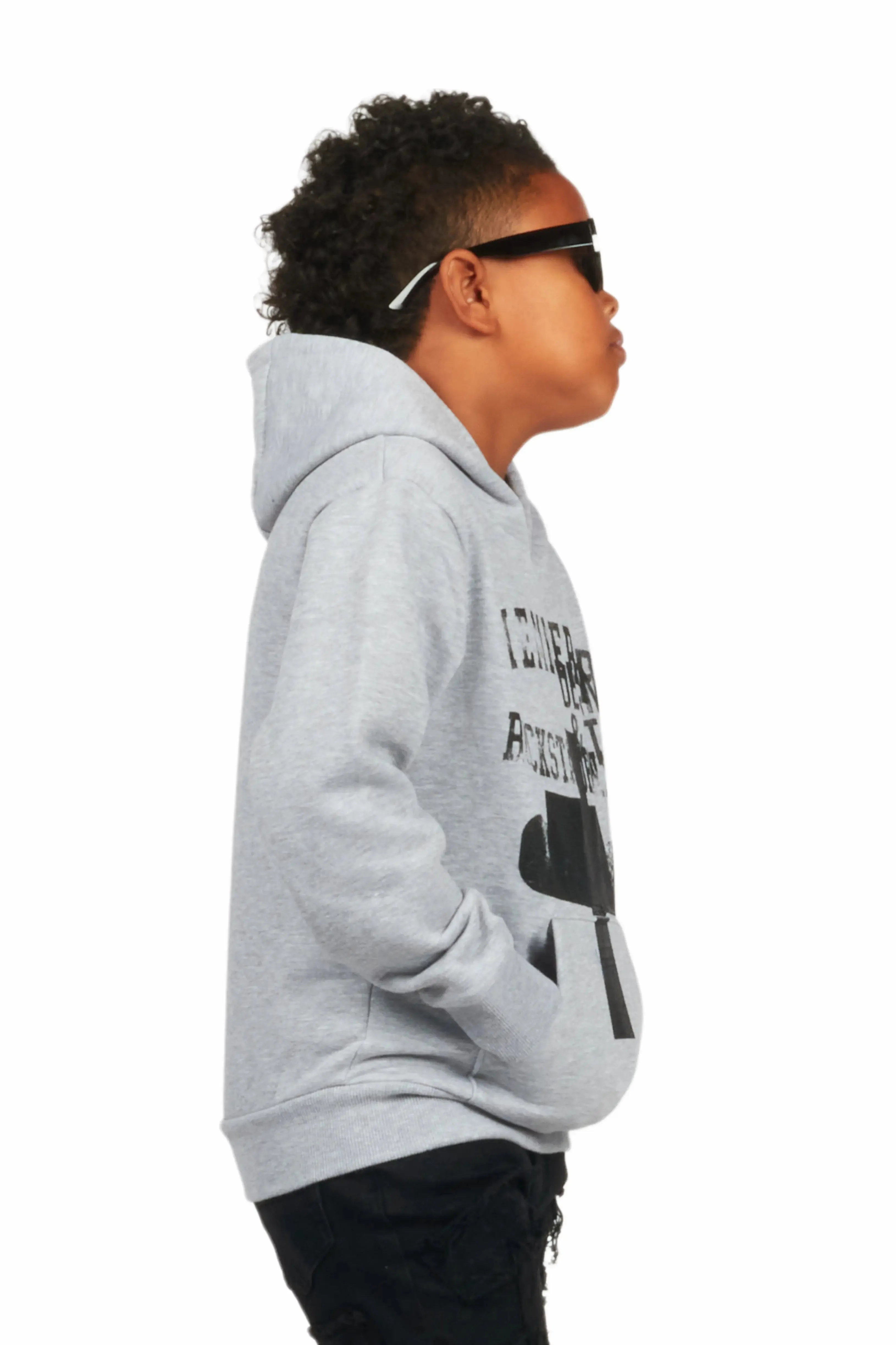 Boys Alaric Grey Graphic Hoodie