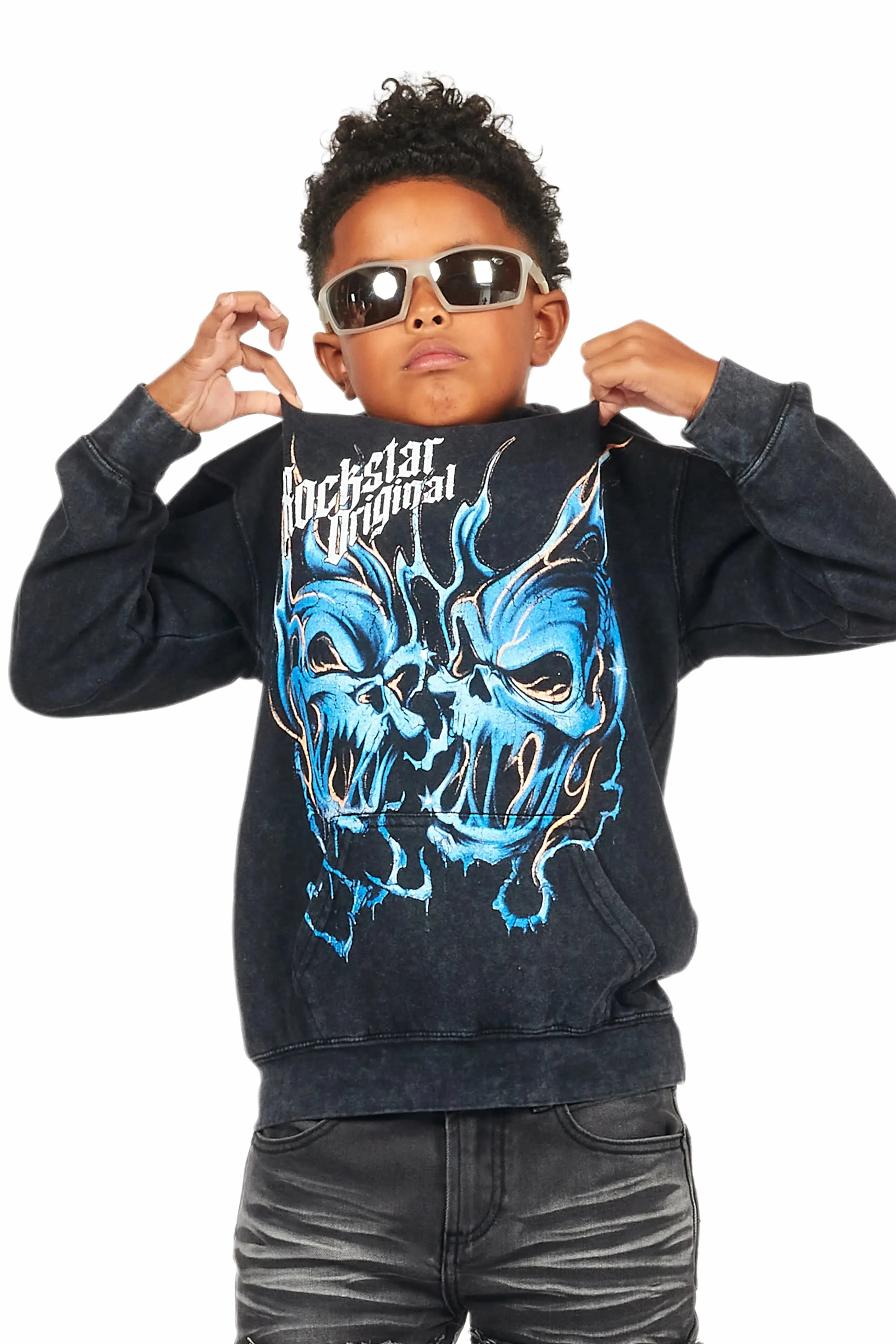 Boys Texastea Vintage Black Graphic Hoodie