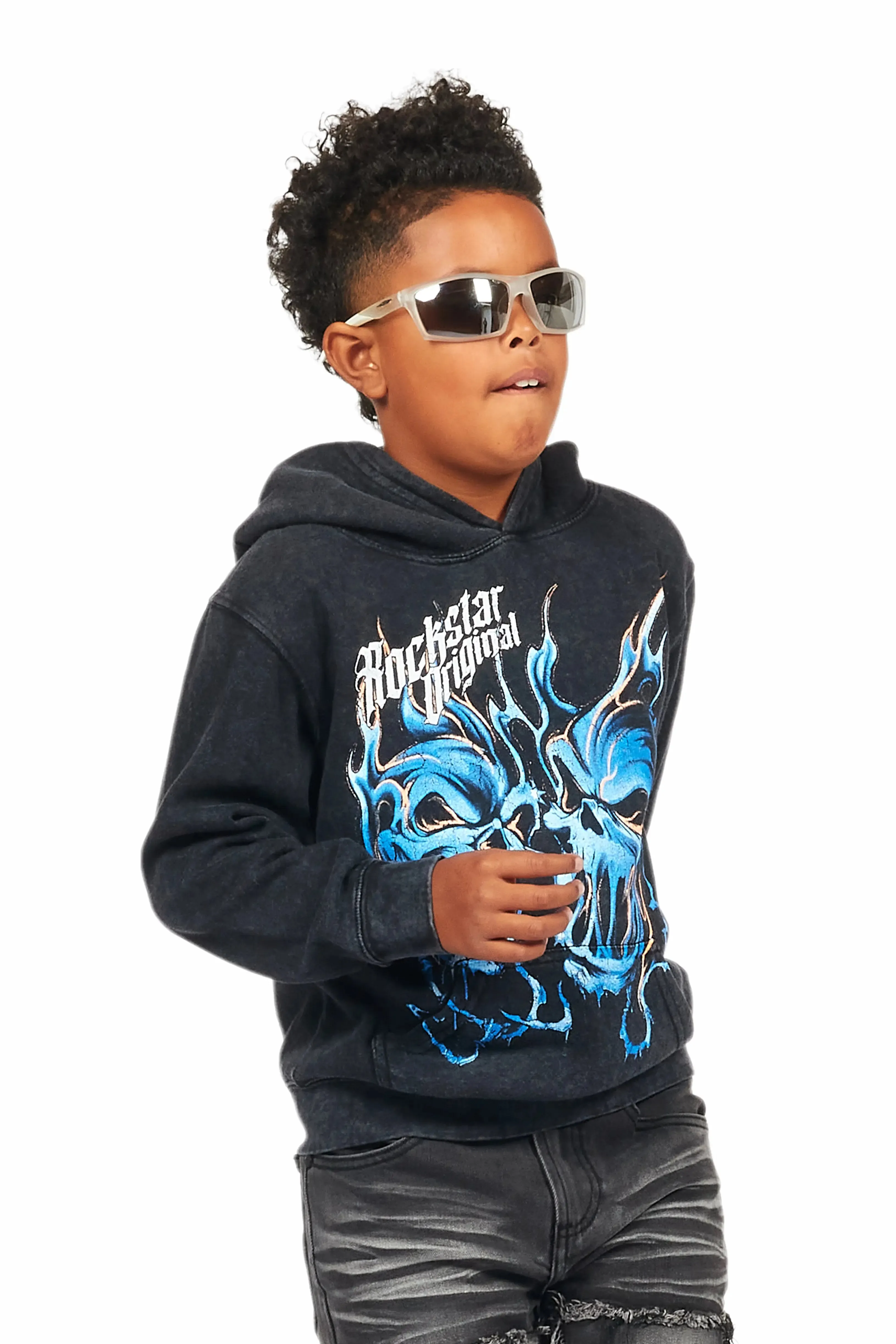 Boys Texastea Vintage Black Graphic Hoodie