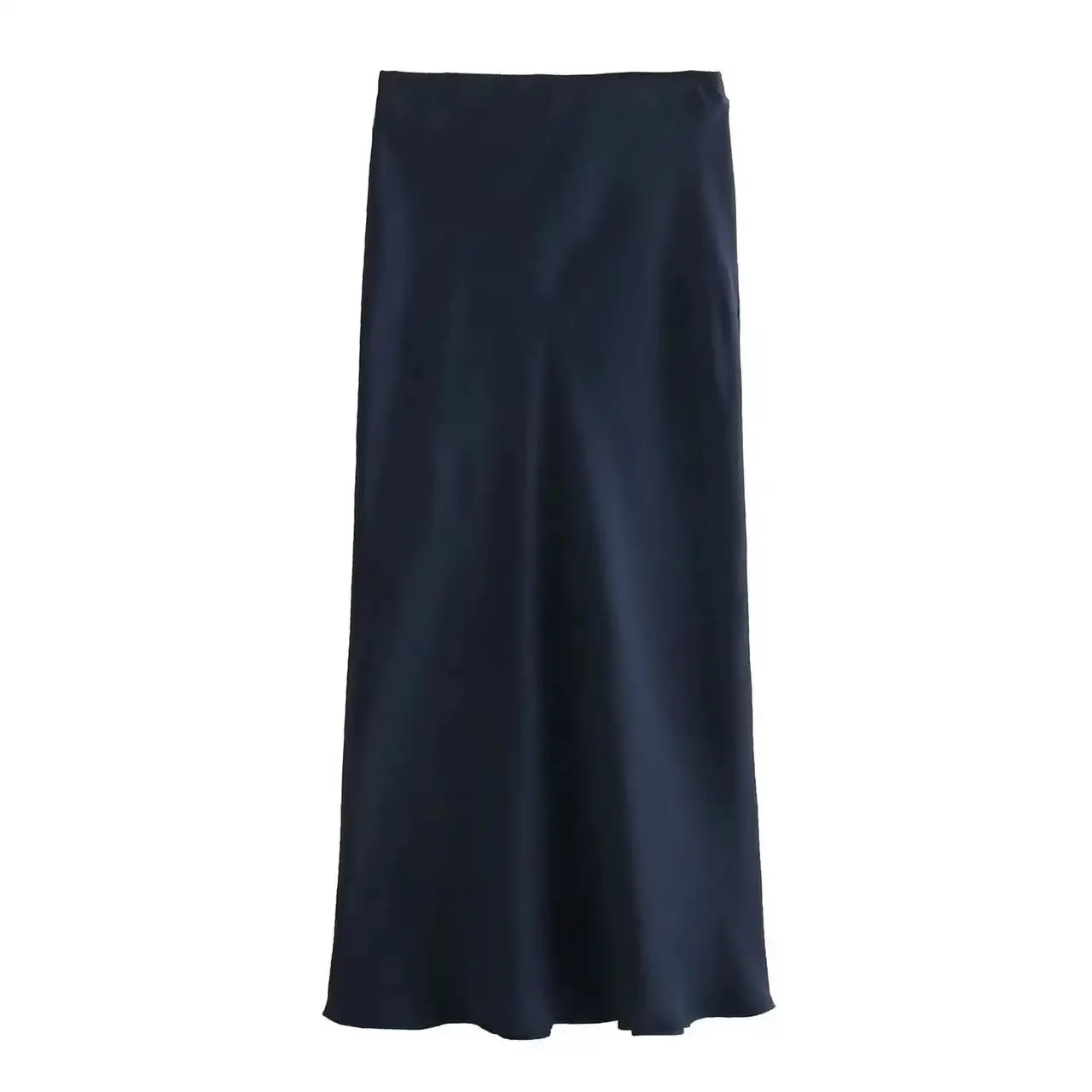 Chic High Waist Satin Silk Slim Fashion Midi Skirt