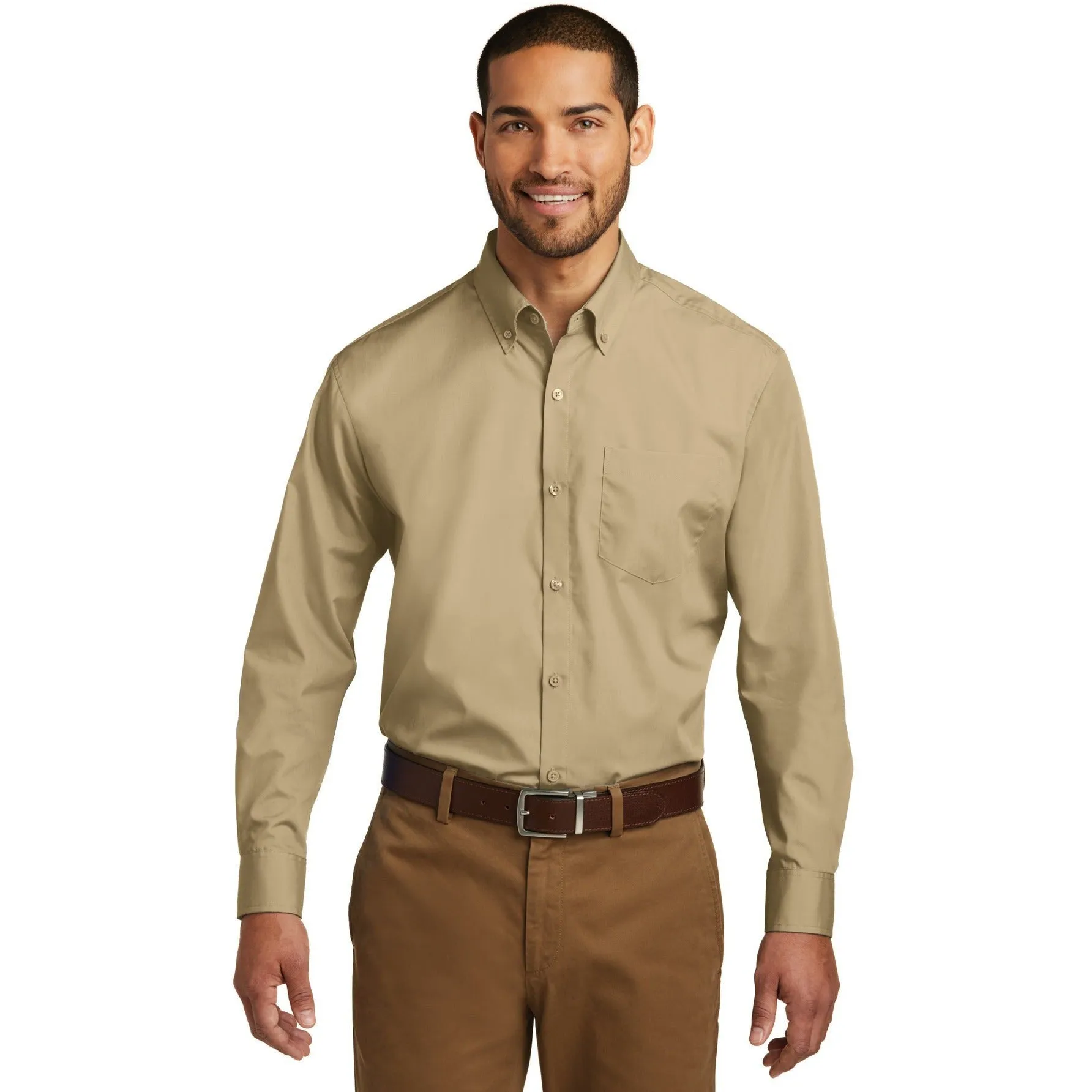 CLOSEOUT - Port Authority Long Sleeve Carefree Poplin Shirt