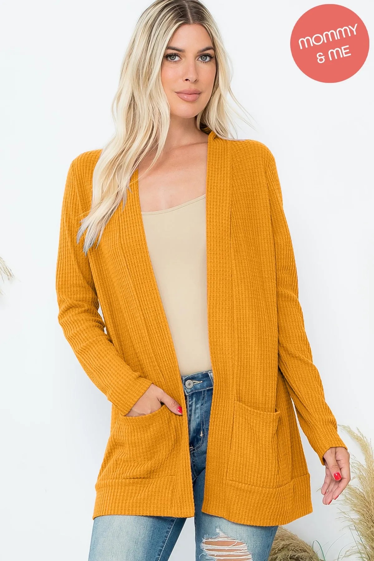 COZY WAFFLE POCKET CARDIGAN 1-2-2-1