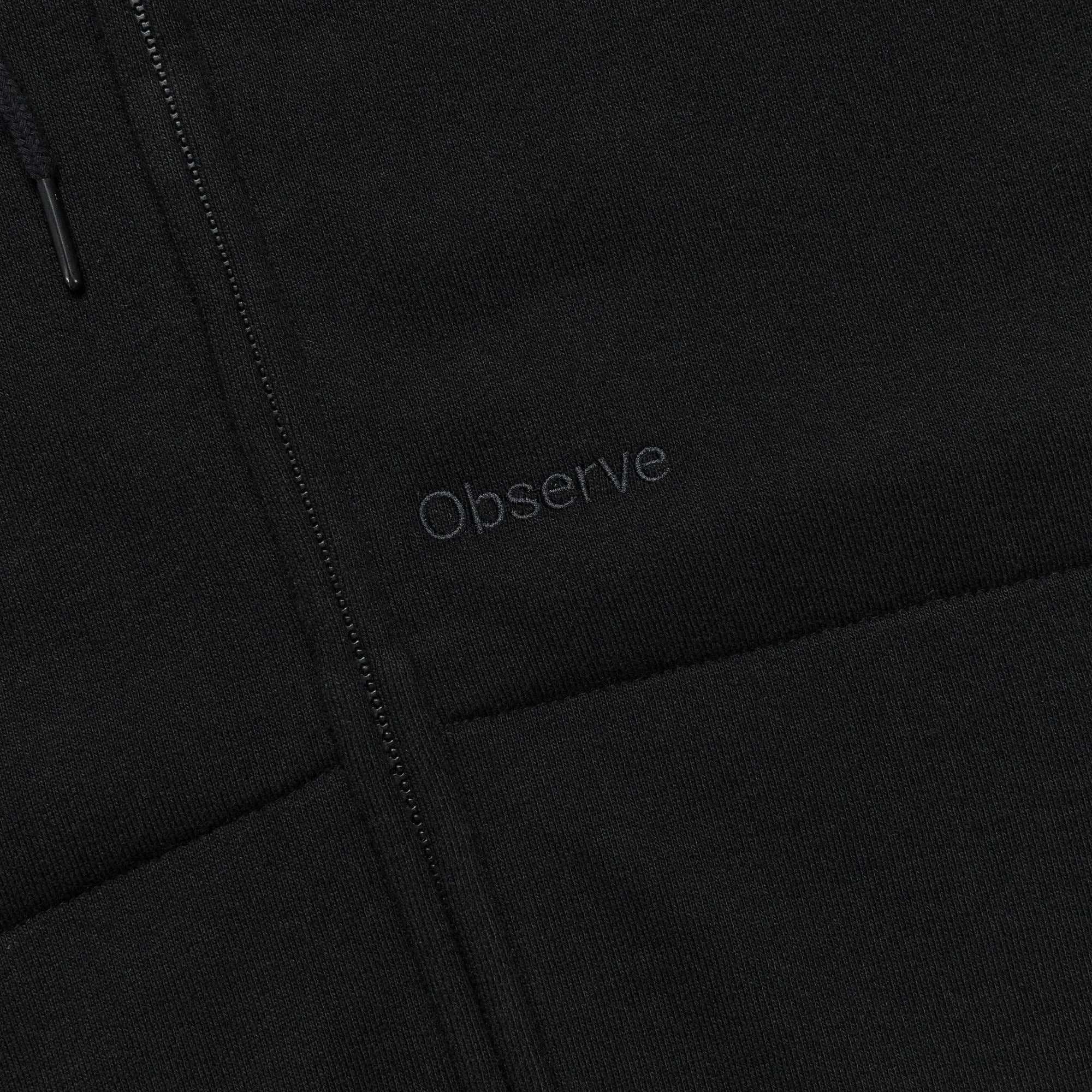 Crest Zip-Up Hood - Black