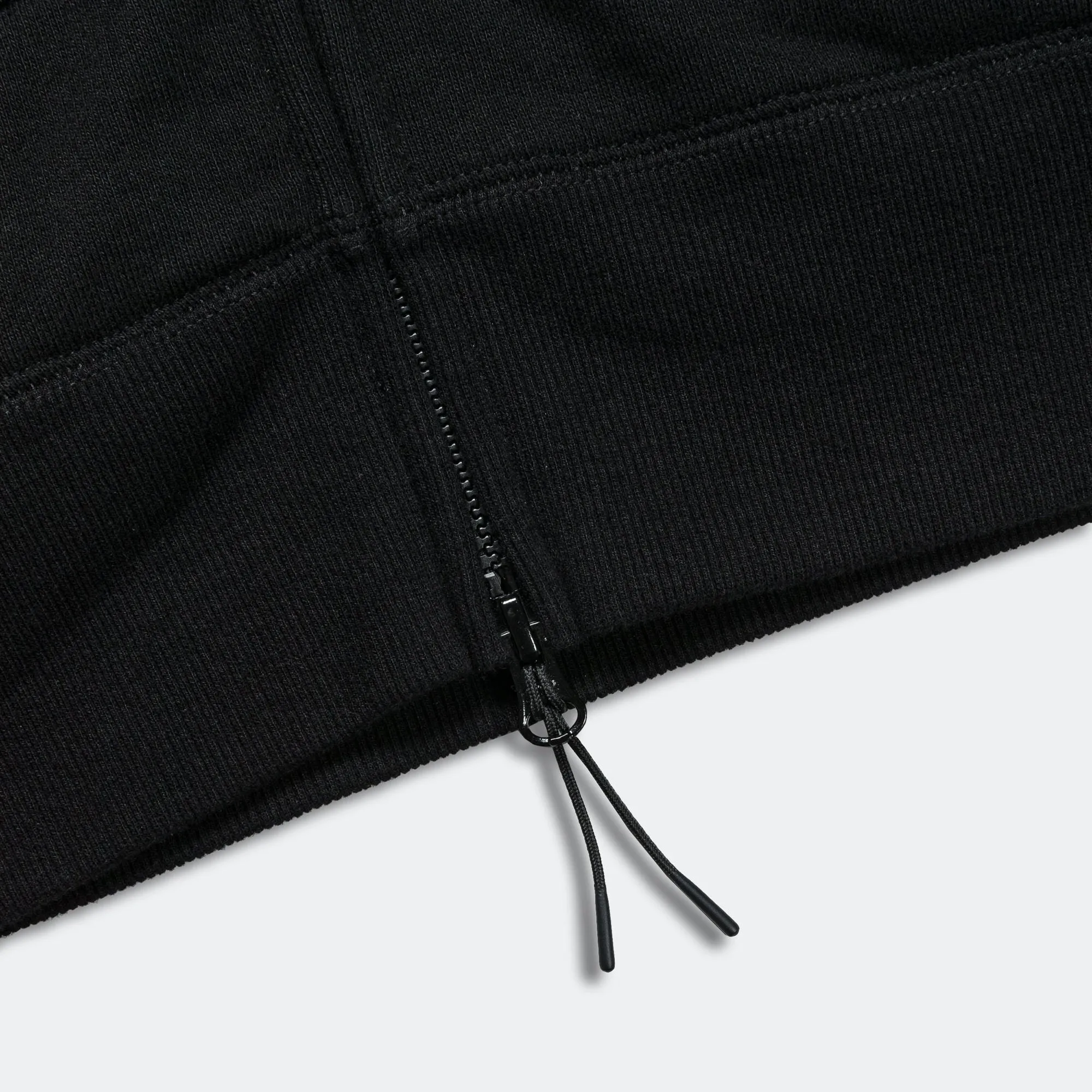 Crest Zip-Up Hood - Black