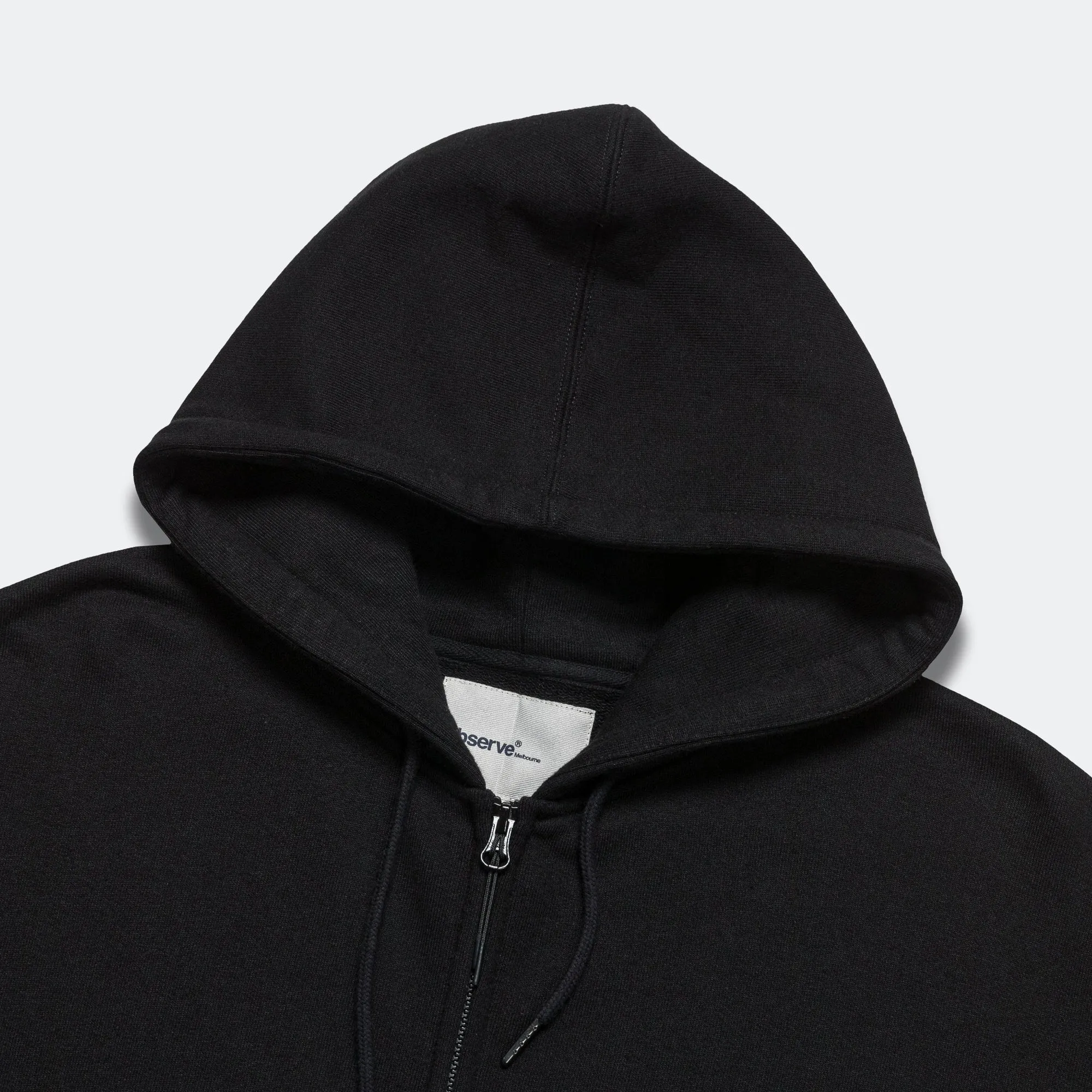 Crest Zip-Up Hood - Black