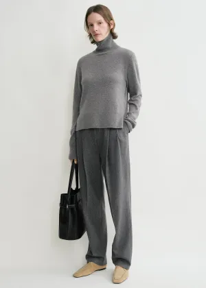 Cropped turtleneck grey melange