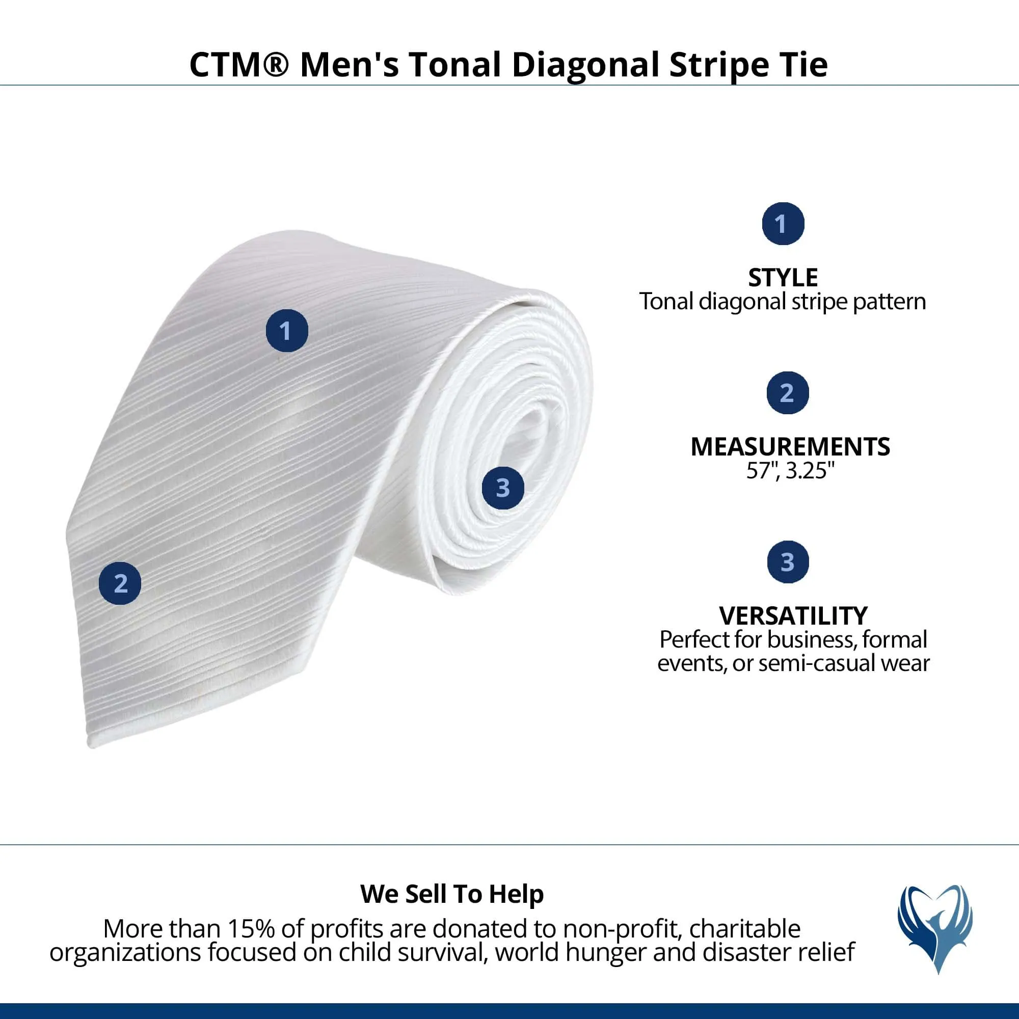 CTM® Men's Tonal Diagonal Stripe Tie