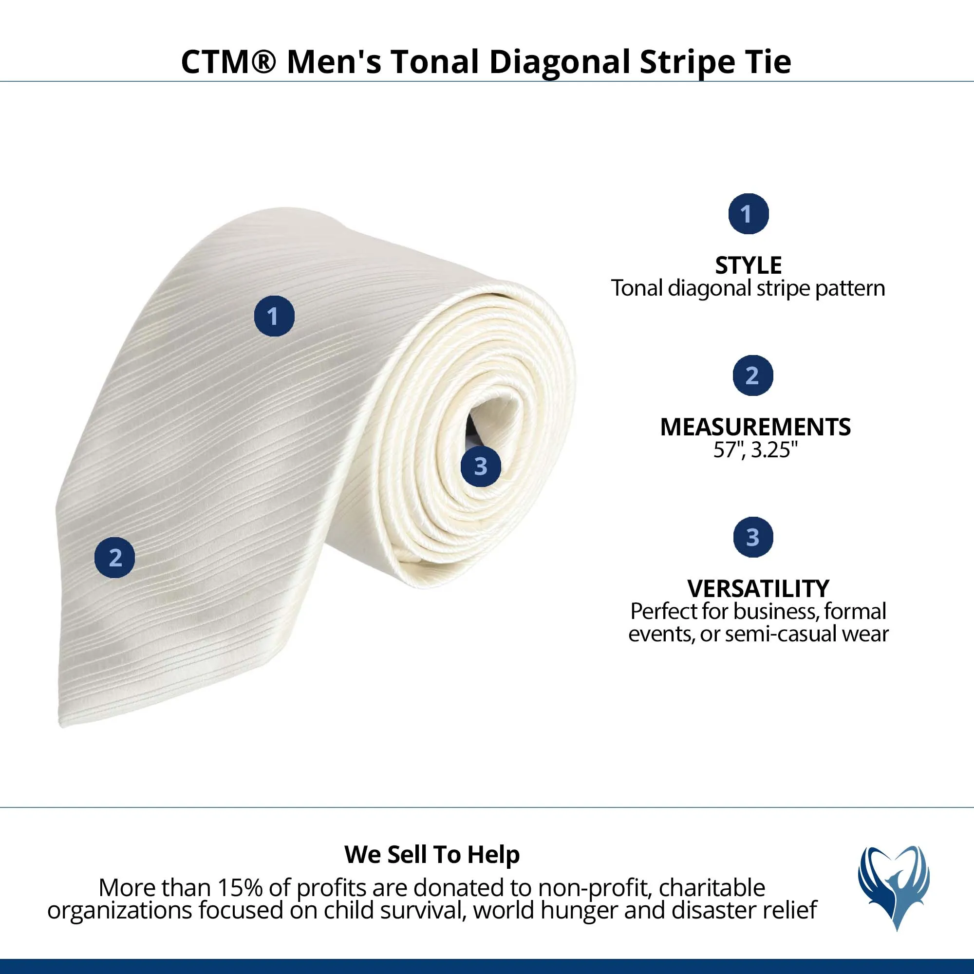 CTM® Men's Tonal Diagonal Stripe Tie