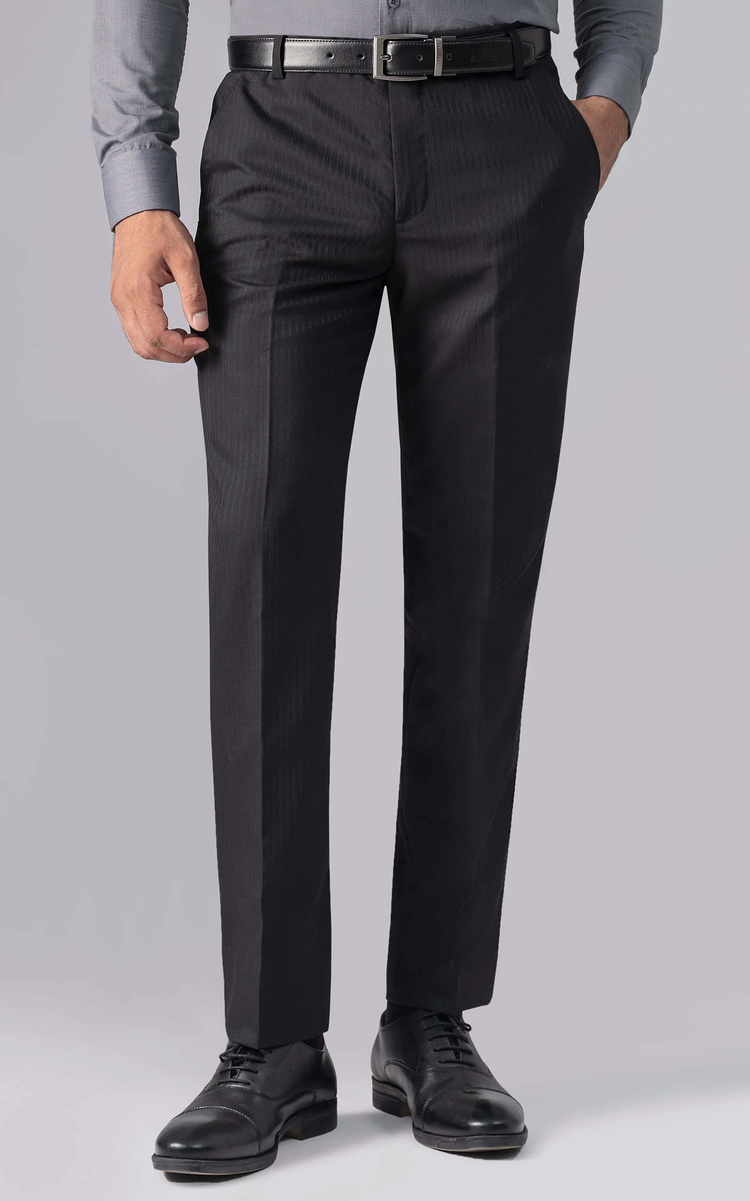 DRESS PANT  SLIM FIT BLACK TEXTURE