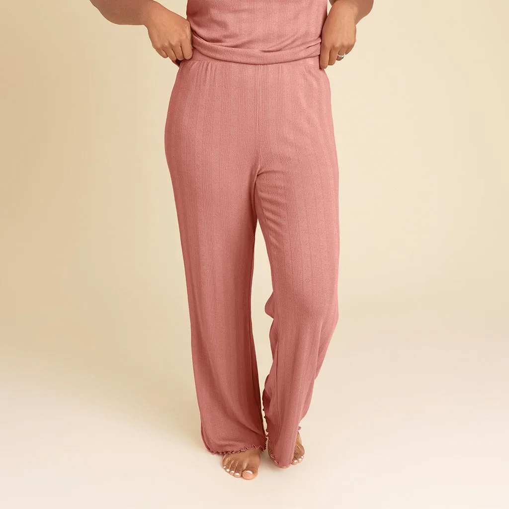 Dusty Rose Women's Pointelle Pants