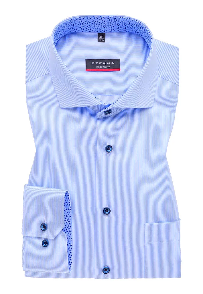 Eterna Cj Blue Stripe Shirt Blue