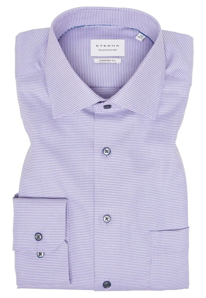 Eterna Purple Stitch Detail Shirt Purple