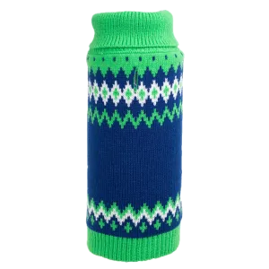 Fairisle Knit Sweater | Green & Blue