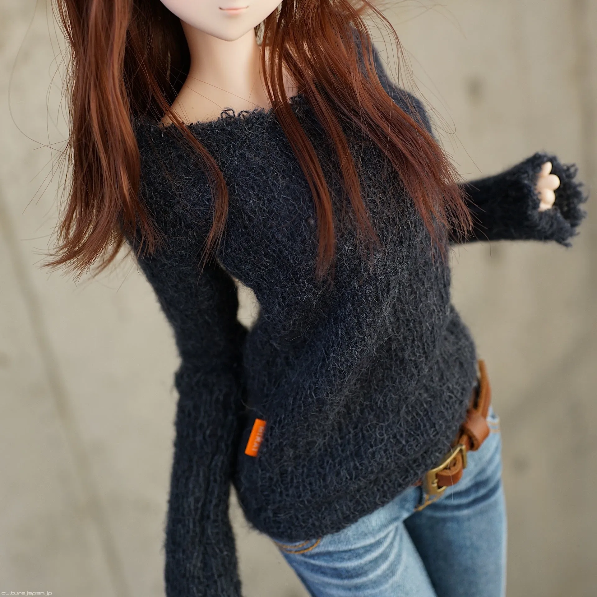 Frayed Knit Sweater (Black)