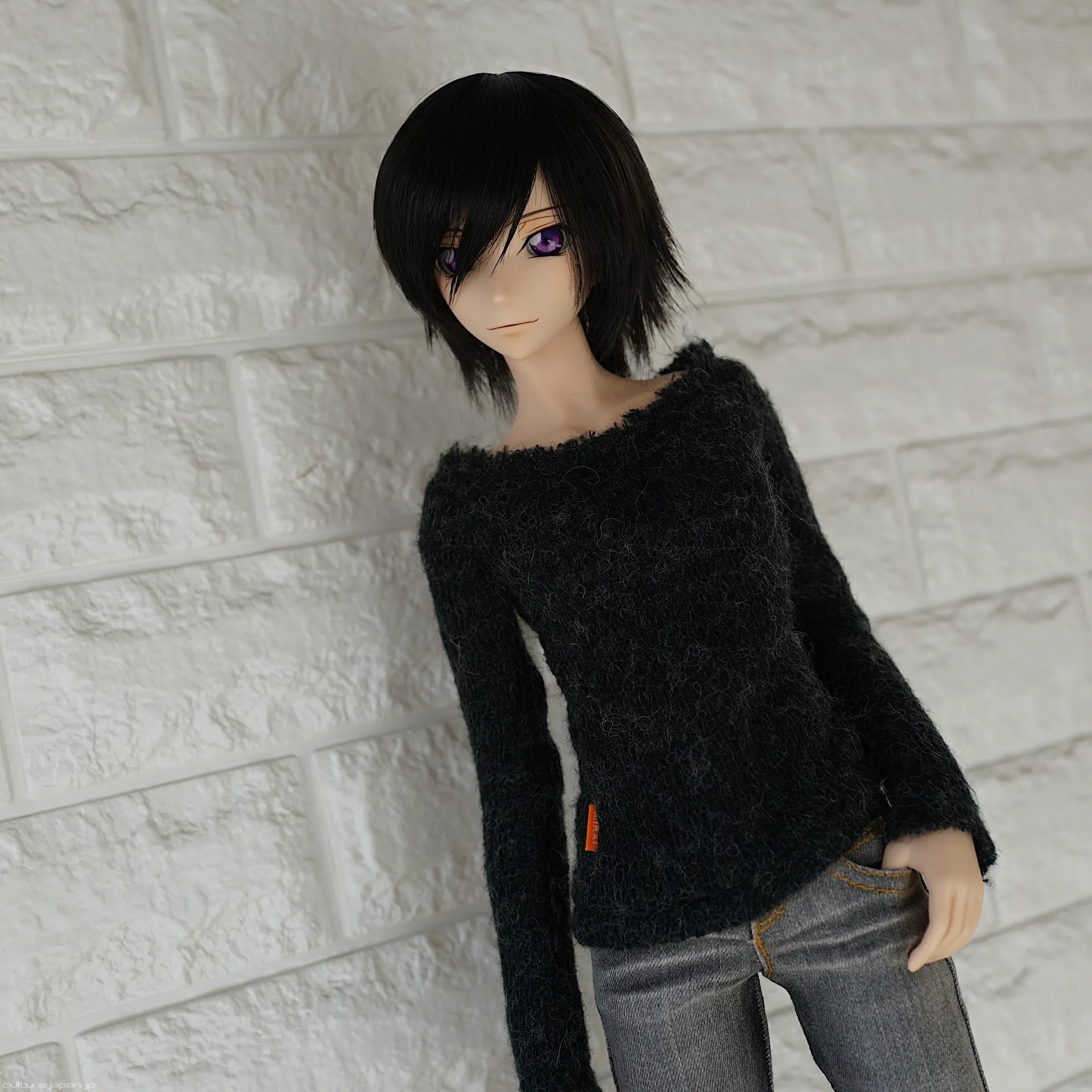 Frayed Knit Sweater (Black)