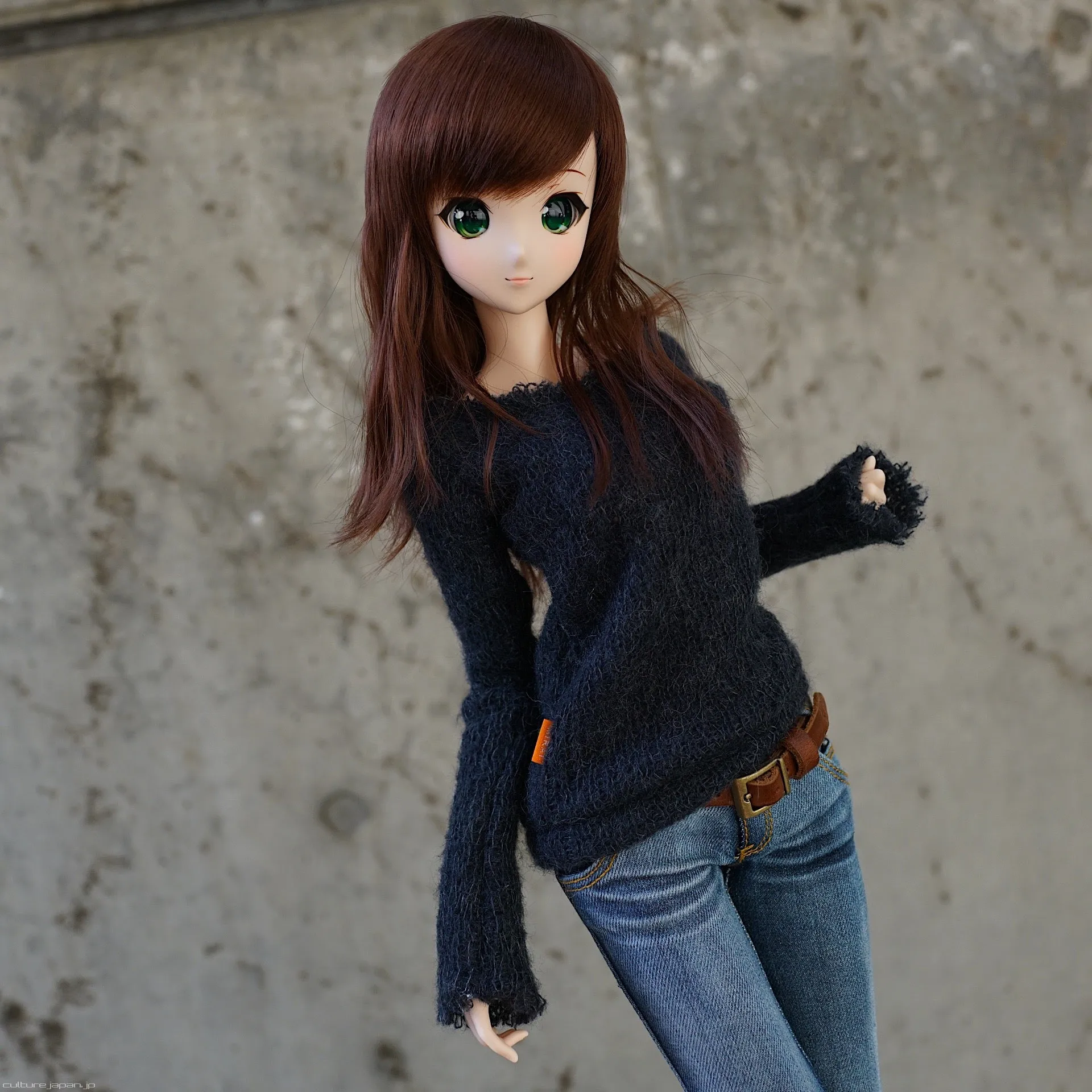 Frayed Knit Sweater (Black)