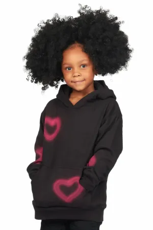 Girls Litta Black Graphic Hoodie