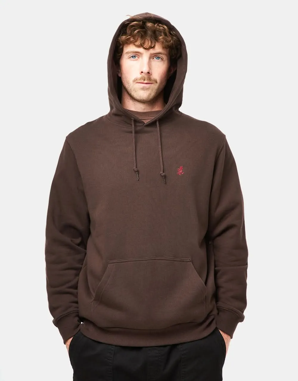 Grammici One Point Pullover Hoodie - Dark Brown