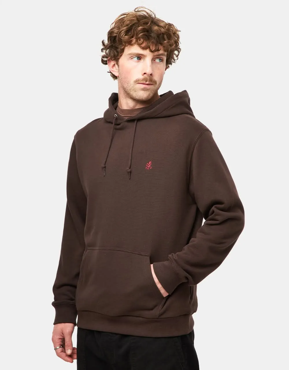 Grammici One Point Pullover Hoodie - Dark Brown