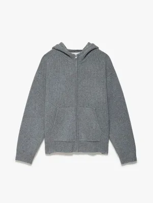 Heavyweight Cashmere Full Zip Hoodie -- Warm Grey