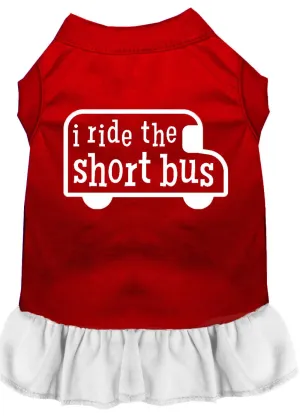 I Ride The Short Bus Screen Print Dress Red With White Xxl (18)