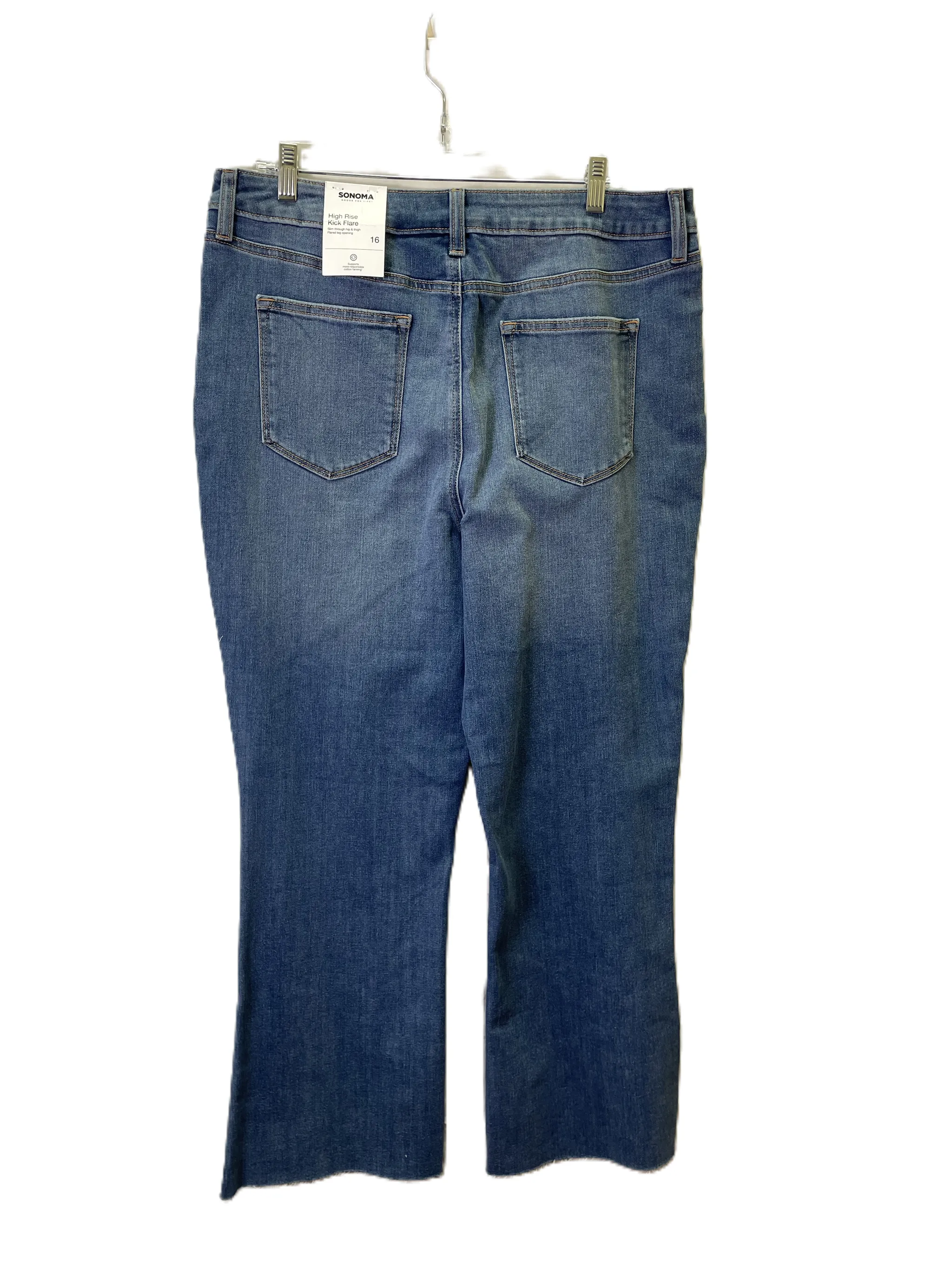 Jeans Flared By Sonoma In Blue Denim, Size: 16