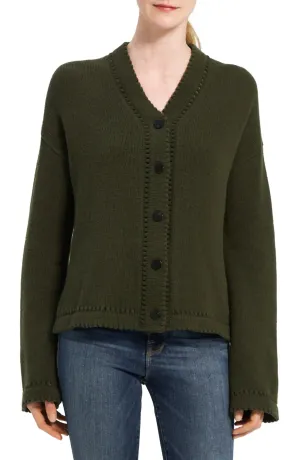 Karenia High Low Wool Cardigan - Dark Rosemary