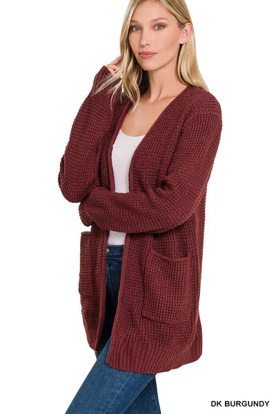 L, XL & 1X ONLY Warm Wishes Cardigan in Dark Burgundy