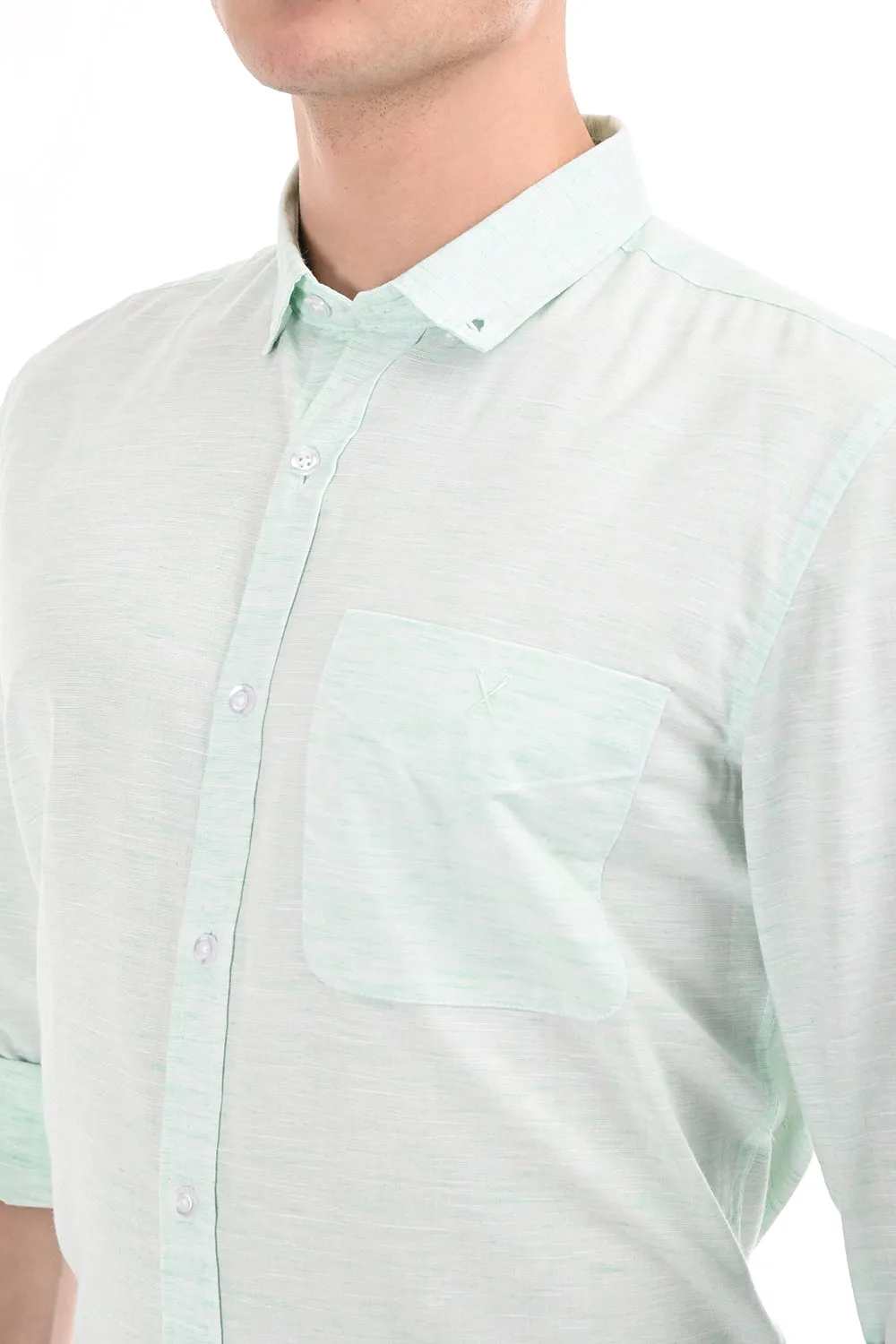 Light Green Lenin Semi Formal Shirt