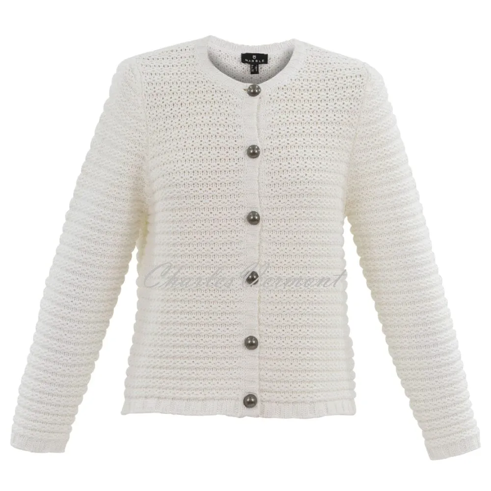 Marble Chunky Knit Cardigan - Style 7642-104 (Ivory)