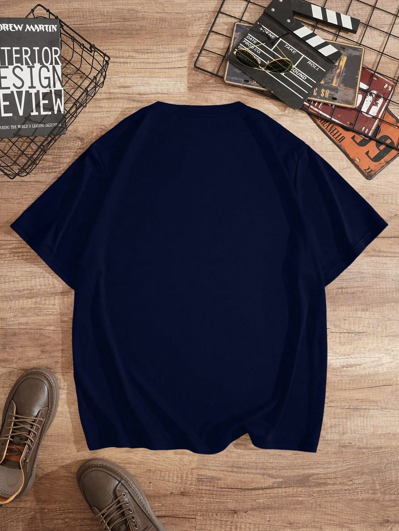 Men's Casual Solid Tee, Round Neck, Short Sleeve