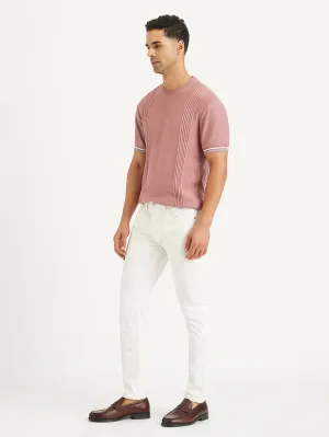 Men's Skinny Taper Fit White Jeans