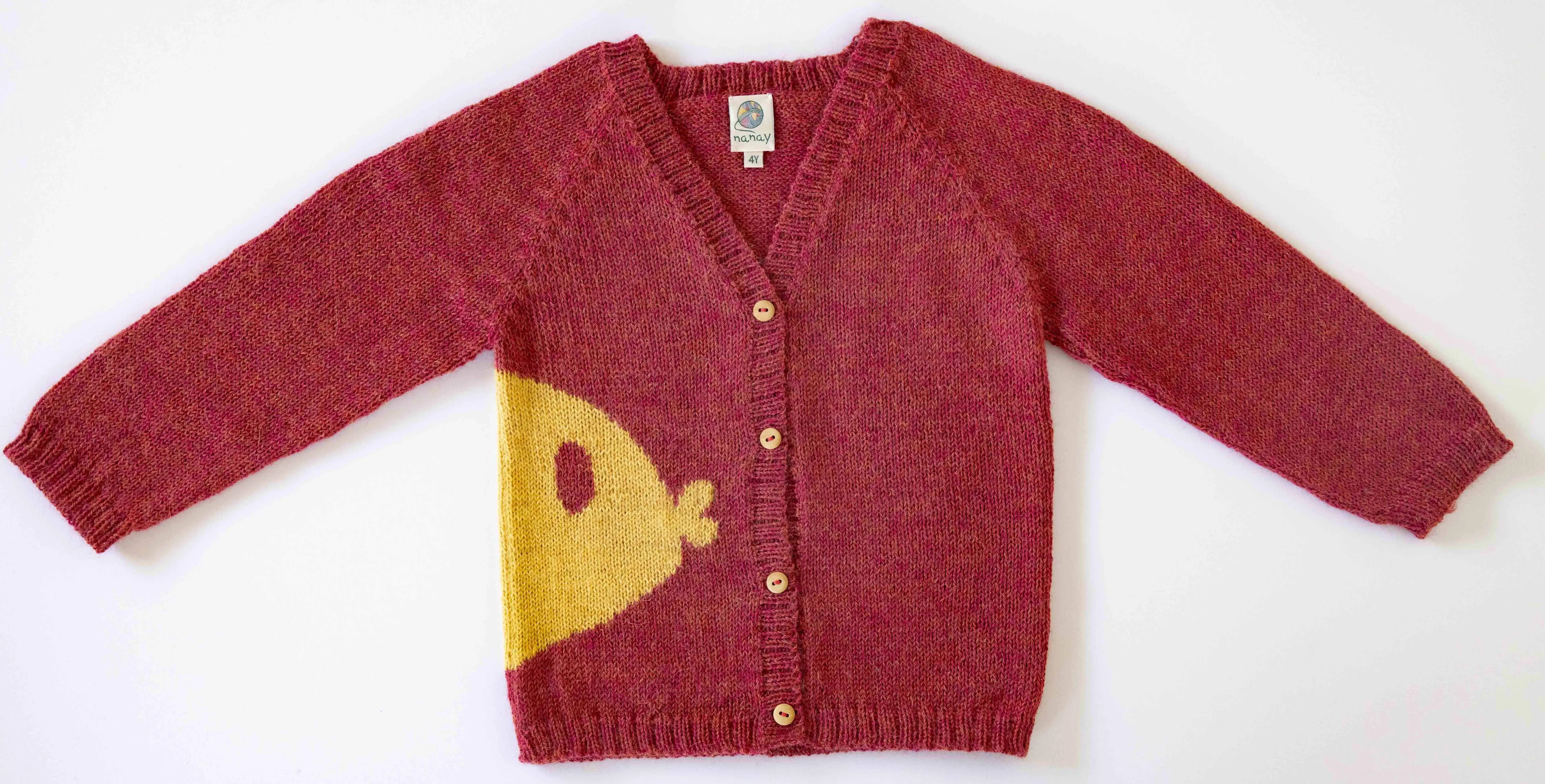 NW520 LITTLE FISH ON ROSE CARDIGAN