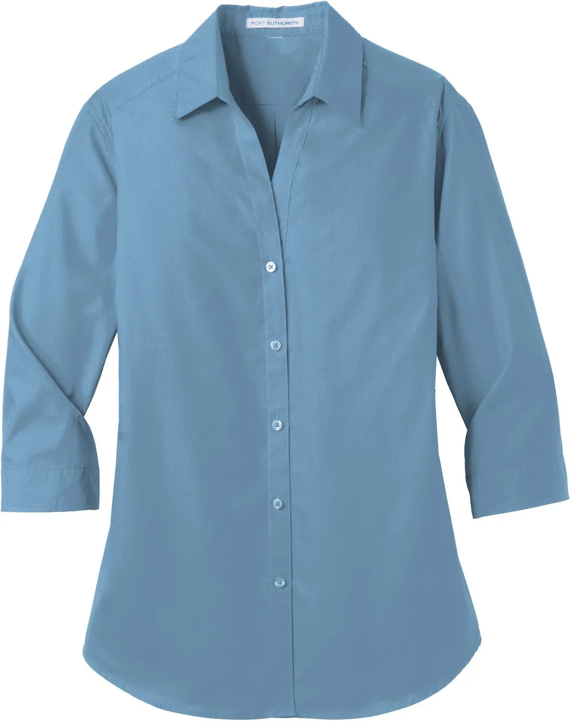 Port Authority Ladies 3/4-Sleeve Carefree Poplin Shirt