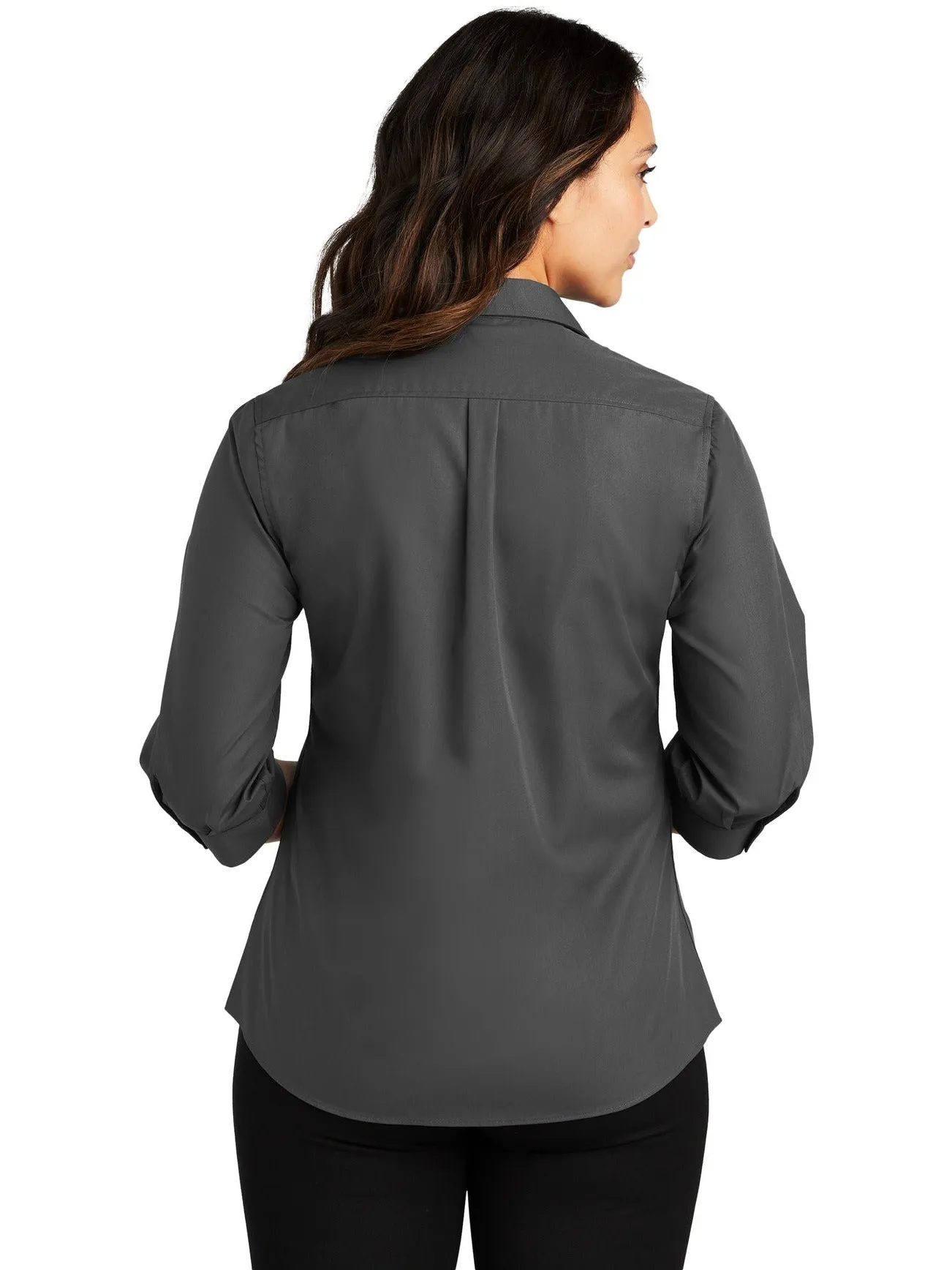 Port Authority Ladies 3/4-Sleeve Carefree Poplin Shirt