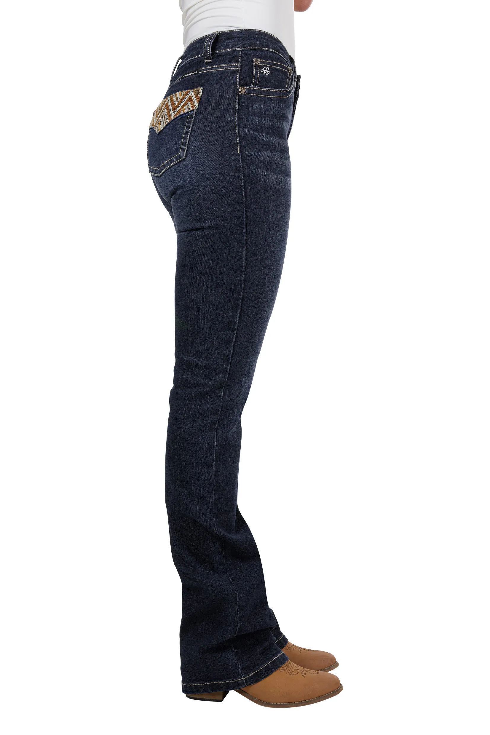 Pure Western Ladies Ivy Relaxed Rider Jean - Midnight - PCP2210851