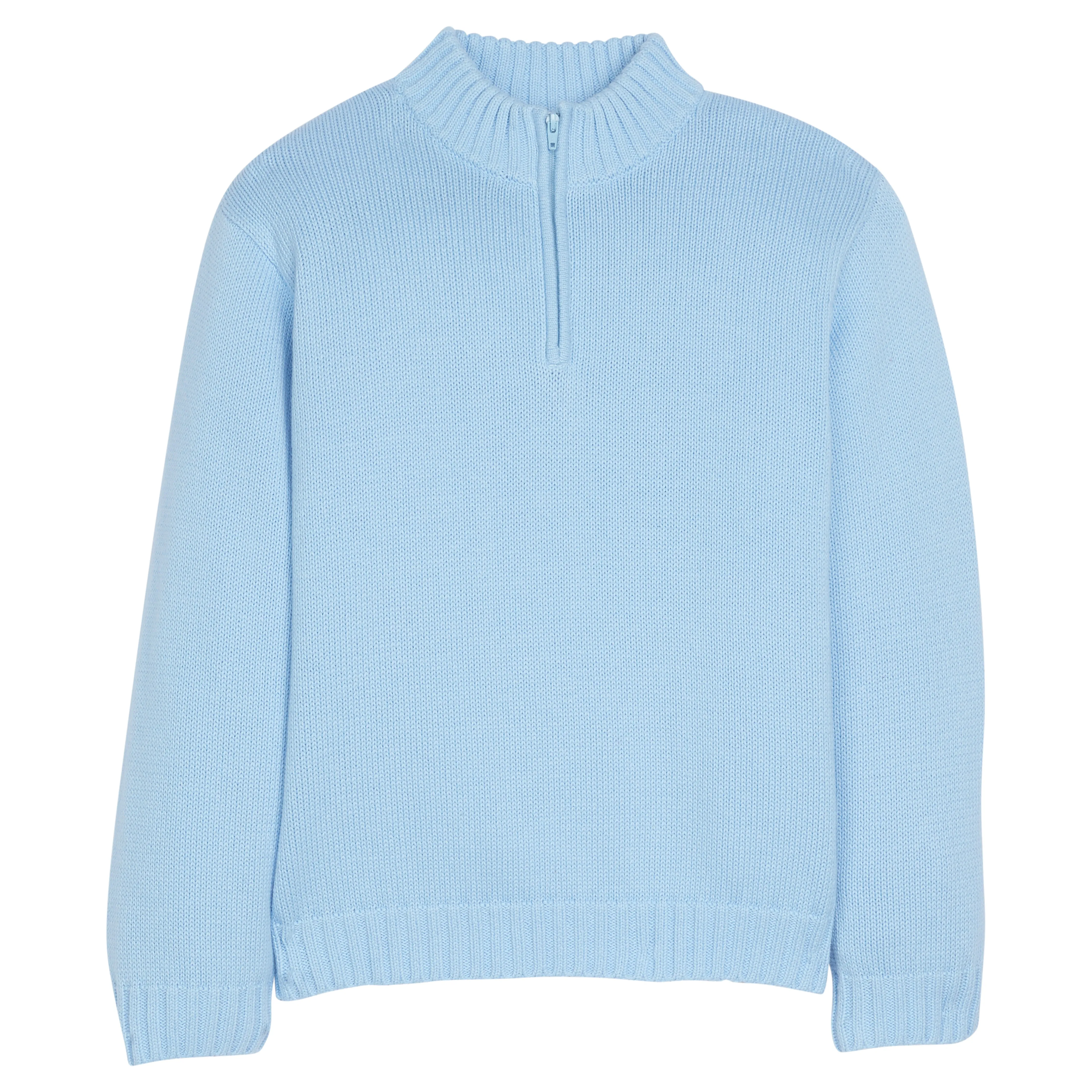 Quarter Zip Sweater - Light Blue