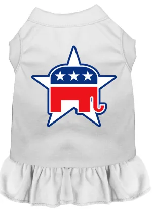 Republican Screen Print Dress White 4x (22)