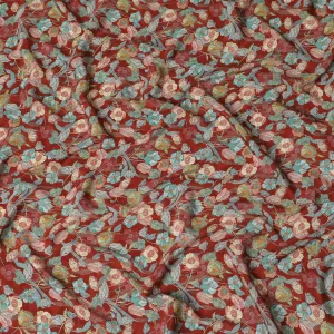 Rustic Charm Viscose Crepe Fabric - 110cm Wide - Floral Elegance for Casual and Formal Wear - Buy Online-D18229