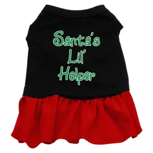 Santa's Lil Helper Screen Print Dress Black with Red Lg (14)