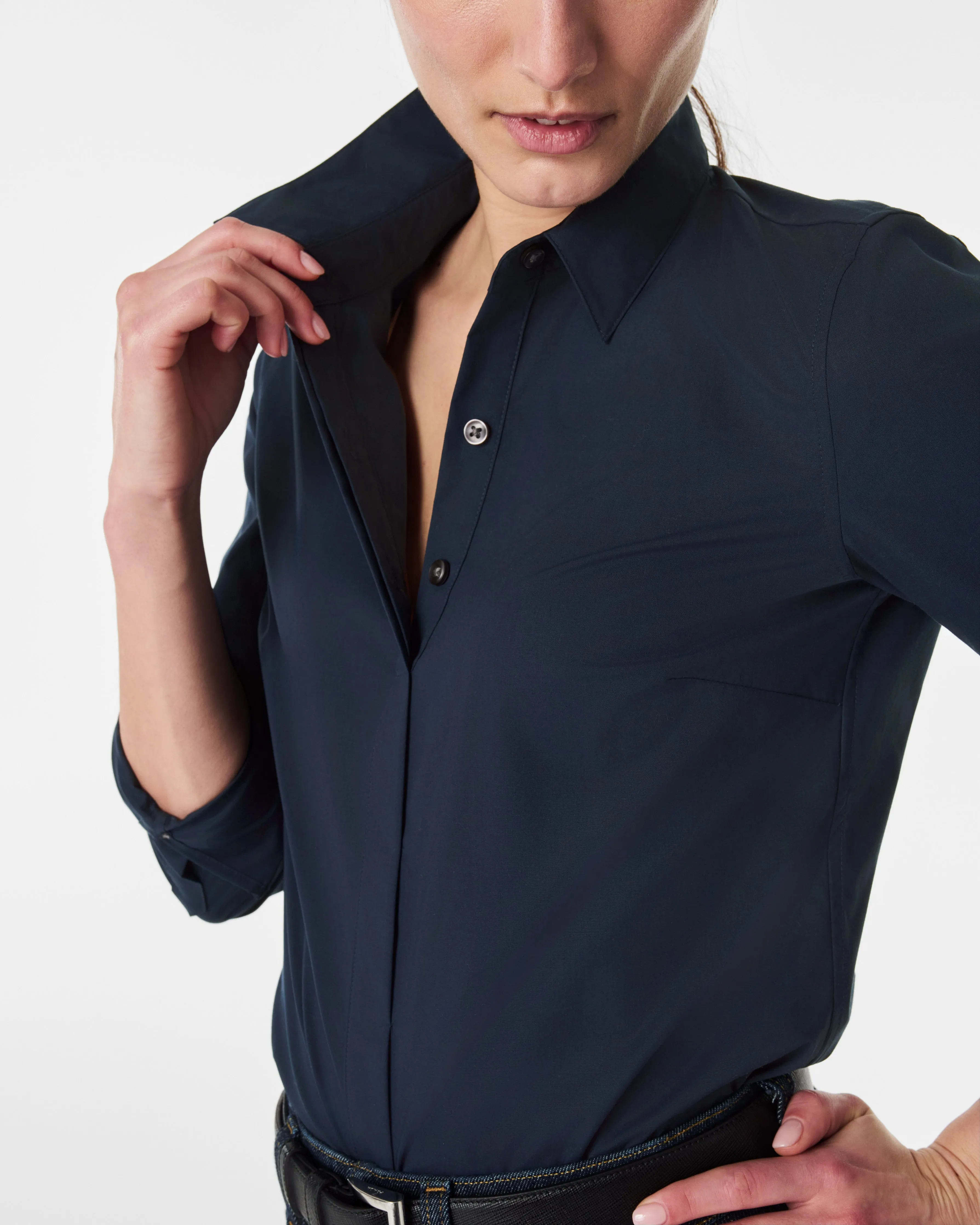 SPANX® Poplin No-Gape Tailored Shirt