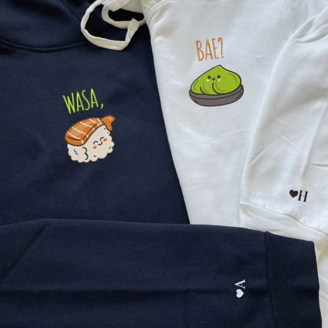 Sushi & Wasabi Matching Couple Hoodies - Personalized Matching Sweatshirts For Couples