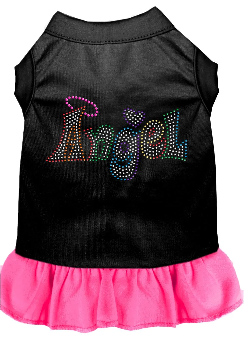 Technicolor Angel Rhinestone Pet Dress Black With Bright Pink Xxxl (20)