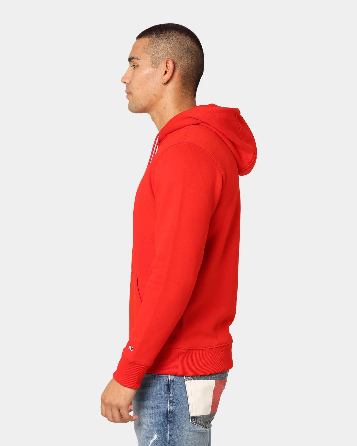 Tommy Jeans Linear Logo Hoodie Deep Crimson