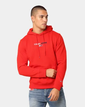 Tommy Jeans Linear Logo Hoodie Deep Crimson