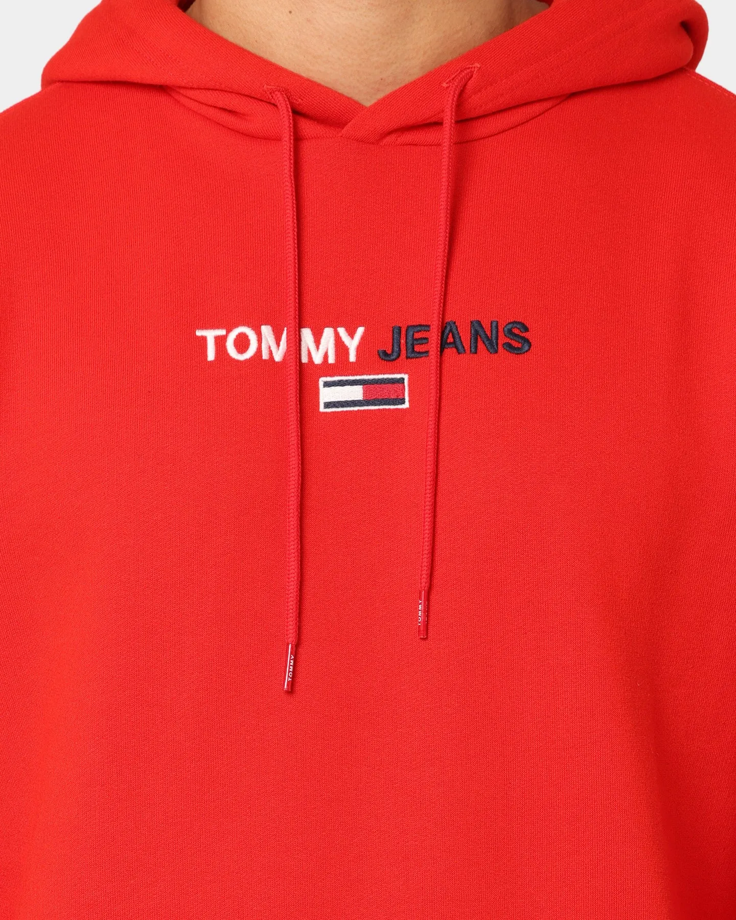 Tommy Jeans Linear Logo Hoodie Deep Crimson